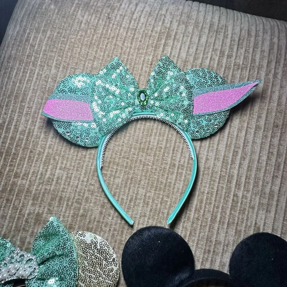 Disney Mouse Ears Headband Bundle Lot of 6 Unicorn Yoda Crown Pink Purple EUC